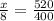 \frac{x}{8}= \frac{520}{400}