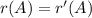 r(A)= r'(A)