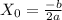 X_{0} = \frac{-b}{2a}