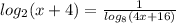 log_2(x+4)= \frac{1}{log_{8}(4x+16)}