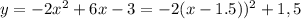 y=-2x^2+6x-3=-2(x-1.5))^2+1,5