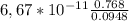 6,67*10^{-11}\frac{0.768}{0.0948}