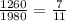 \frac{1260}{1980}=\frac{7}{11}