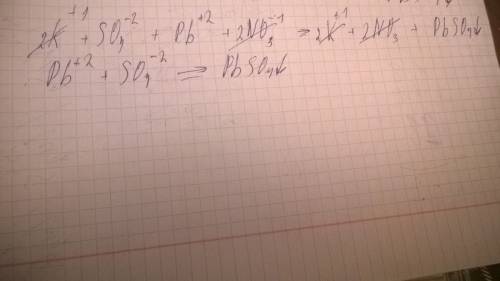 Сокращённому ионному уравнению pb2+ + so4 2- =pbso4↓ соответствует уравнение реакции: а)k2so4+pb(no3