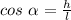 cos\ \alpha=\frac{h}{l}