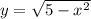 y= \sqrt{5-x^2}