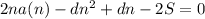 2na(n)-dn^2+dn-2S=0