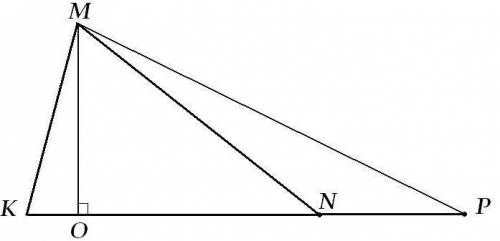 На продолжении стороны кn данного треугольника кmn постройте точку р так чтобы площадь треугольника