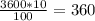 \frac{3600*10}{100}=360