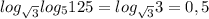 log_{ \sqrt{3} }log_{5}125=log_{ \sqrt{3} }3=0,5