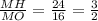 \frac{MH}{MO}=\frac{24}{16}=\frac{3}{2}