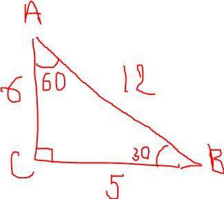 Втреугольнике abc угол c=90 b=30 cb=5 ab=12 найти площадь треугольника