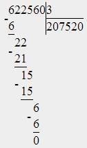Вычеслите в столбик 24480\8 815920\2 622560\3 99