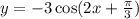 y=-3\cos (2x+ \frac{\pi}{3} )