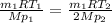 \frac{ m_{1}R T_{1} }{M p_{1} } = \frac{ m_{1}R T_{2} }{2M p_{2} }