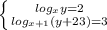 \left \{ {{log_xy=2} \atop {log_{x+1}(y+23)=3}} \right.