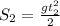 S_2 = \frac{ g t_2^2 }{2}