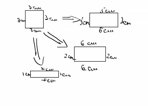 Начерти квадрат с периметром 12 см. затем дополните его до прямоугольника с периметром 16 см.