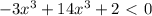 -3x^3 + 14x^3 + 2 \ \textless \ 0&#10;&#10;