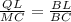 \frac{QL}{MC} = \frac{BL}{BC}