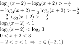 \log_{\frac{1}{3}}(x+2)-\log_9(x+2)-\frac{3}{2}\\ -\log_3(x+2)-\frac{1}{2} \log_3(x+2)-\frac{3}{2}\\ -\frac{3}{2} \log_3(x+2)-\frac{3}{2}\\ \log_3(x+2)