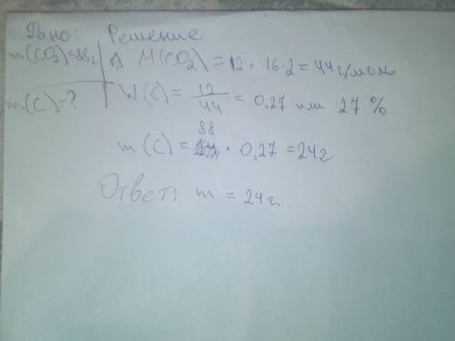 Сколько углерода содержаться в 88 г co2 ?