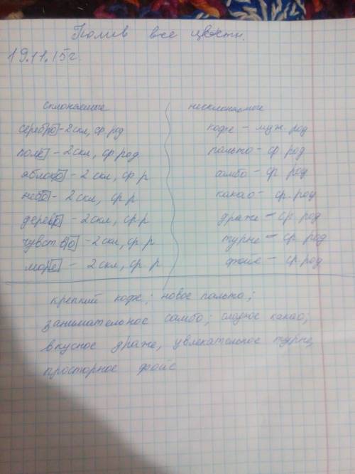 1. выпиши в один столбик склоняемые имена существительные , выдели окончания и укажи род и склонение