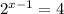 2^{x-1} =4