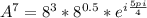 A^{7} = 8^{3}*8^{0.5}*e^{i\frac{5pi}{4}}