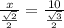 \frac{x}{ \frac{ \sqrt{2} }{2} } = \frac{10}{\frac{ \sqrt{3} }{2}}