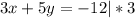 3x+5y=-12 | *3