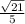 \frac{ \sqrt{21} }{5}