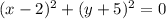 (x-2)^2+(y+5)^2=0