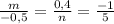 \frac{m}{-0,5} = \frac{0,4}{n} = \frac{-1}{5}