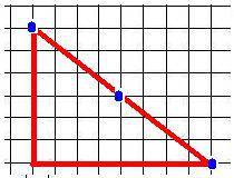 Прямоугольный треугольник расположен на клетчатом листе бумаги. сторона клетки 1 см. вершины треугол