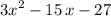 $\-3x^2-15\,x-27$	