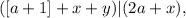 ( [ a + 1 ] + x + y ) | ( 2a+x ) ,