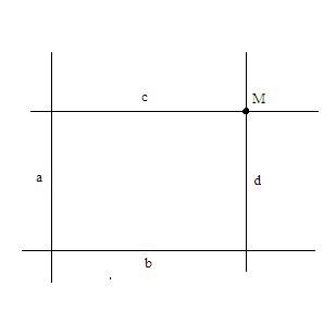 Проведите две взаимно перпендикулярные прямые а и b. отметьте точку м, не принадлежащую этим прямым.
