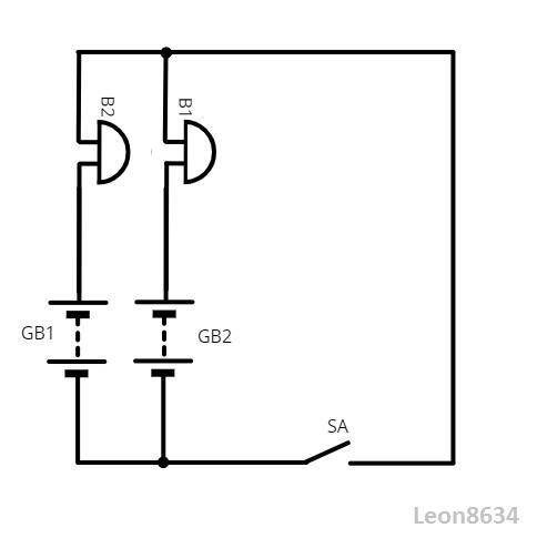 Начертите схему электрической цепи, состоящей из двух аккумуляторов и двух звонков, включаемых однов