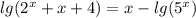 lg(2^x+x+4)=x-lg(5^x)