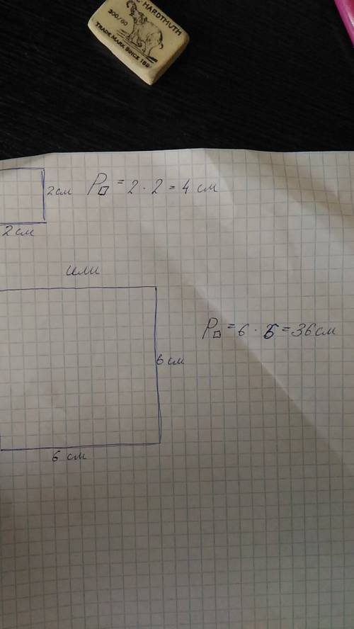 Начертить квадрат 2 найди его периметр
