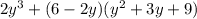 2y^{3} +(6-2y)( y^{2}+3y+9)