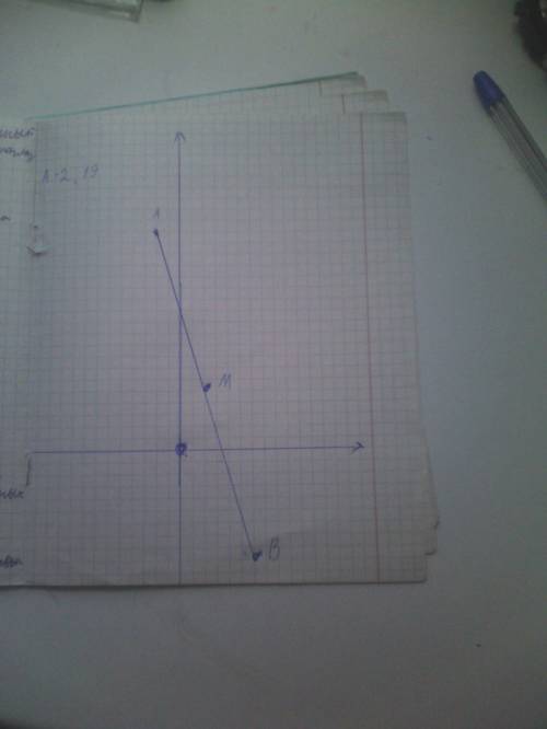 Mсередина отрезка ab найти координаты точки a если b(6; -9) m(2; 5)