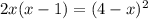 2x(x-1)=(4-x)^{2}