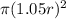 \pi (1.05r)^{2}