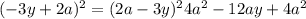 (-3y+2a)^2=(2a-3y)^24a^2-12ay+4a^2