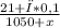 \frac{21+χ*0,1}{1050+ x }