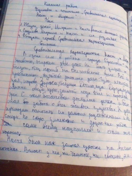 Написать сочинение-сравнительная характеристика насти и митраши(кладовая солнца) по плану: 1.когда и