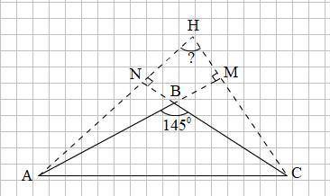 Дан треугольник abc, известно, что ∡b=145°. в треугольнике проведены высоты am и cn. определи угол м