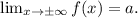 \lim_{x \to \pm \infty}f(x)=a.